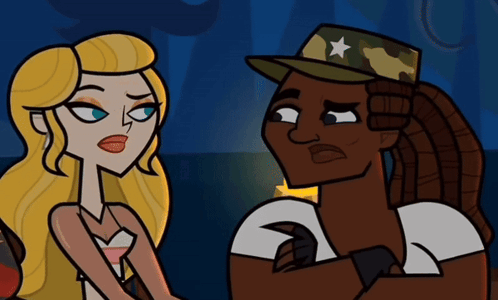 A Cartoon Drawing Of Two Women One Of Whom Is Wearing A Military Hat With A Star On It GIF