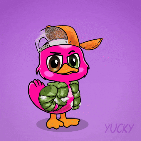 A Cartoon Duck Holding A Stop Sign That Says Not Today GIF