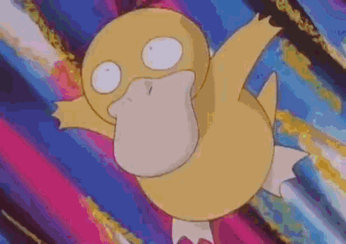 A Cartoon Duck Is Flying Through The Air With Its Wings Outstretched . GIF