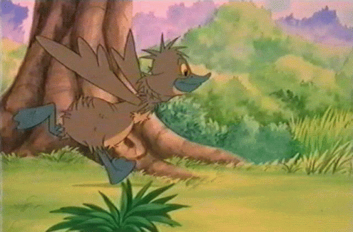 Cartoon Duck Standing Near Tree GIF