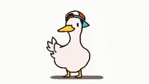 A Cartoon Duck Is Wearing A Hat And Walking . GIF