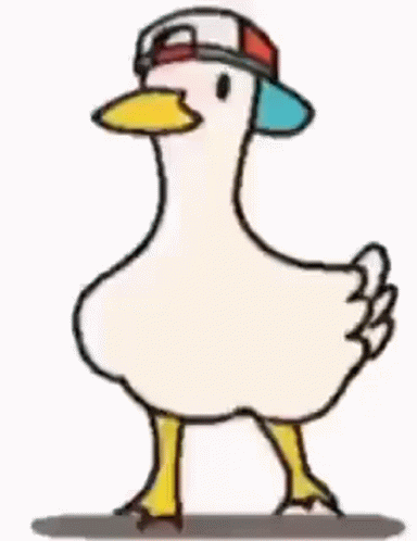 A Cartoon Duck Wearing A Hat And Sunglasses Is Walking . GIF
