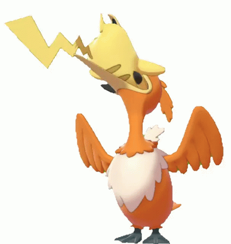 A Cartoon Duck With A Lightning Bolt In Its Beak GIF