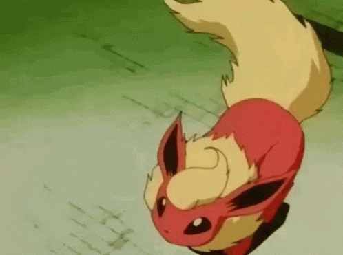 A Cartoon Eevee With A Long Tail Is Standing On The Ground . GIF
