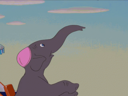 A Cartoon Elephant Is Holding A Baby Elephant GIF