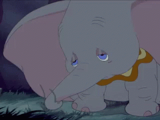 A Cartoon Elephant With A Tear Coming Out Of His Nose GIF