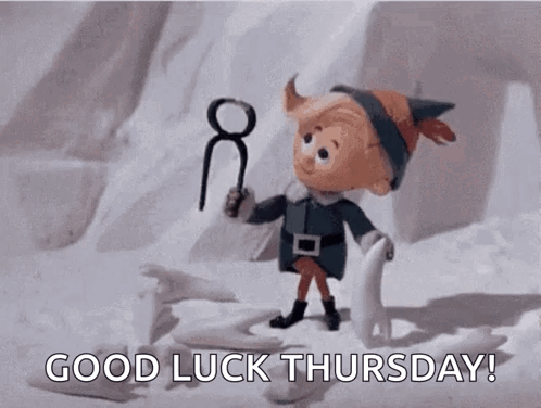 A Cartoon Elf Is Standing In The Snow Holding A Pair Of Scissors . GIF