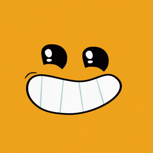 A Cartoon Face With A Big Smile And A Star Behind It GIF