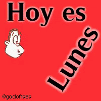 A Cartoon Face With The Words Hoy Es Lunes Written On It GIF