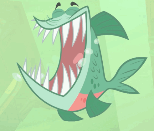 A Cartoon Fish With Its Mouth Wide Open GIF