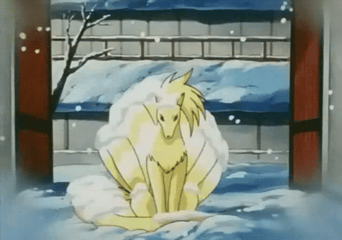 Cartoon Fox Sitting In Snow GIF