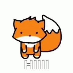 A Cartoon Fox With A White Tail Is Standing Next To A White Background . GIF