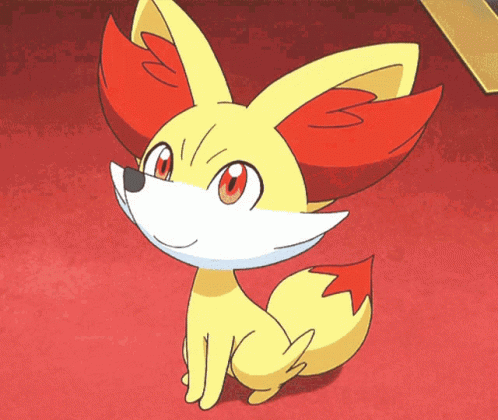 A Cartoon Fox With Red Ears And A White Face GIF