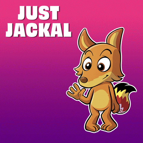 A Cartoon Fox With The Words Just Jackal Behind Him GIF