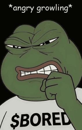 A Cartoon Frog Is Wearing A Shirt That Says $Bored GIF