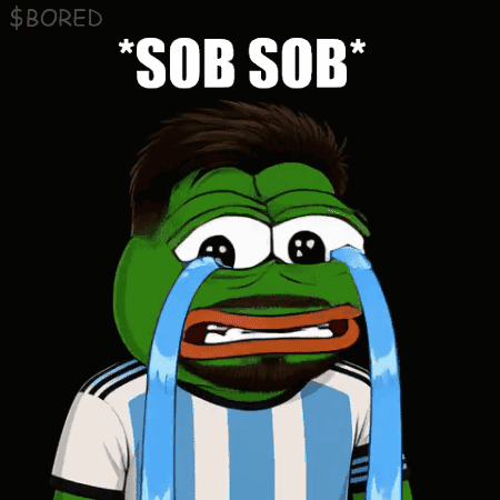 A Cartoon Frog With Tears Coming Out Of His Eyes And The Words Sob Sob Written On The Bottom GIF