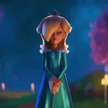 A Cartoon Girl In A Green Dress Stands In Front Of A Window GIF