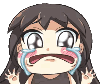 a cartoon girl is crying with tears running down her cheeks