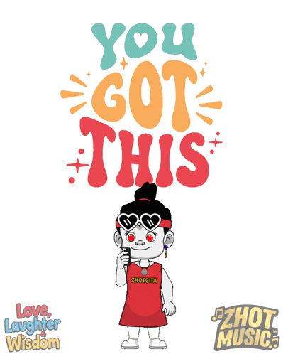 Cartoon Girl Holding Microphone With You Got This Sign GIF
