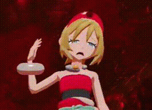 Cartoon Girl Holding Ring Making Face GIF