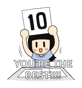 A Cartoon Girl Is Holding Up A Sign That Says `` You 'Re The Best ! '' GIF