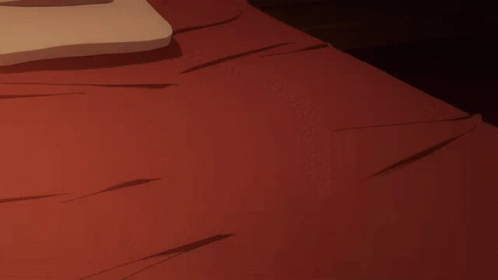 A Cartoon Girl Is Laying On A Bed With Her Arms Outstretched GIF