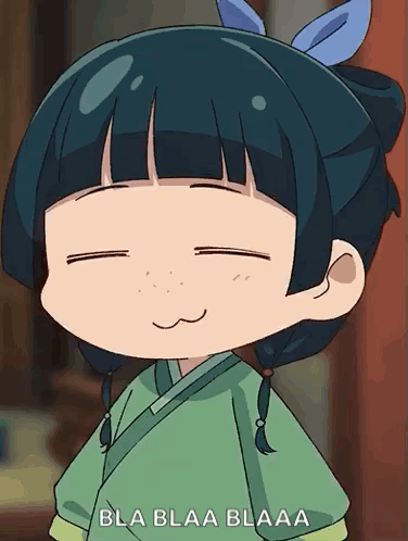 Smiling Cartoon Girl With Bla Blaa Blaaa GIF