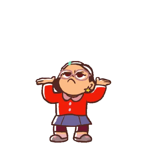a cartoon girl is standing in front of a 100 percent sign