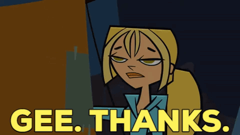 A Cartoon Girl Says Gee Thanks In Yellow GIF