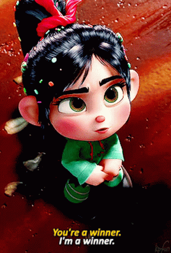 A Cartoon Girl Says You 'Re A Winner And I 'M A Winner GIF