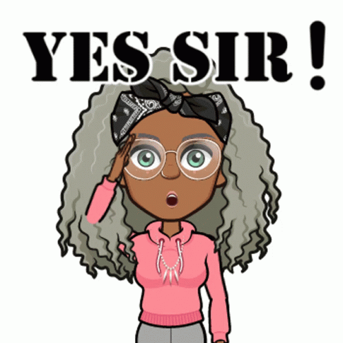 A Cartoon Girl Wearing Glasses And A Pink Sweater Says Yes Sir GIF