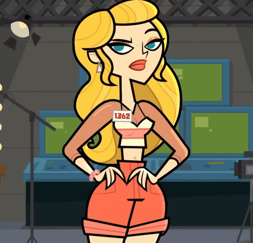 A Cartoon Girl With A Name Tag That Says 1362 On It GIF