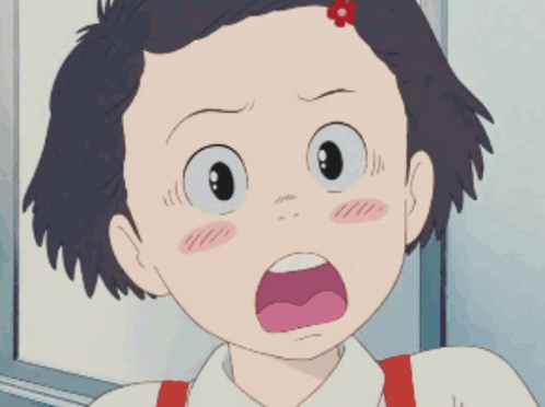 A Cartoon Girl With A Red Flower In Her Hair GIF