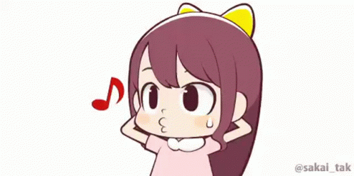 A Cartoon Girl With A Yellow Bow On Her Head GIF