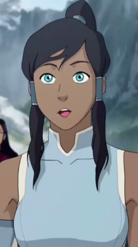 A Cartoon Girl With Blue Eyes And A Ponytail GIF