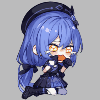 A Cartoon Girl With Blue Hair And A Black Hat Is Crying GIF