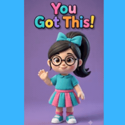 a cartoon girl with glasses and a bow on her head says you got this !