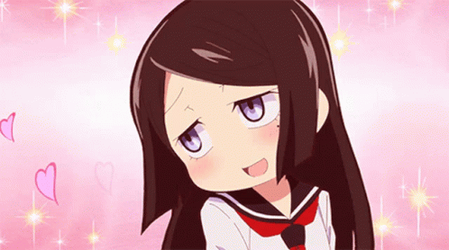 A Cartoon Girl With Long Black Hair Is Making A Sad Face GIF