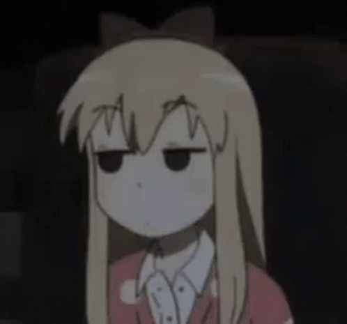 A Cartoon Girl With Long Blonde Hair Is Making A Funny Face In The Dark . GIF