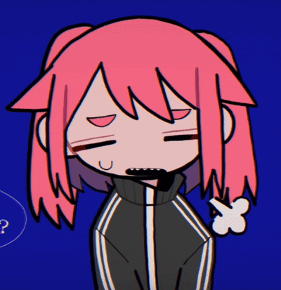 A Cartoon Girl With Pink Hair And A Black Jacket GIF