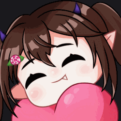 A Cartoon Girl With Purple Horns And A Flower In Her Hair GIF