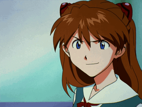 Cartoon Girl With Red Hair And Blue Eyes GIF