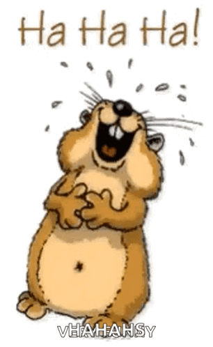 A Cartoon Hamster Is Laughing With The Words `` Ha Ha Ha ! '' GIF