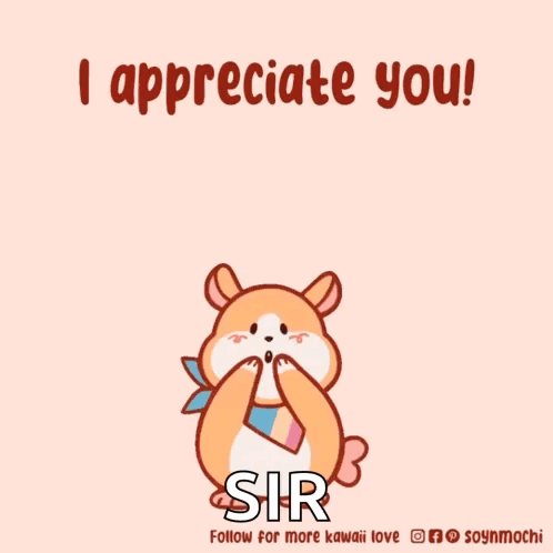 A Cartoon Hamster Is Surrounded By Hearts And Says I Appreciate You GIF