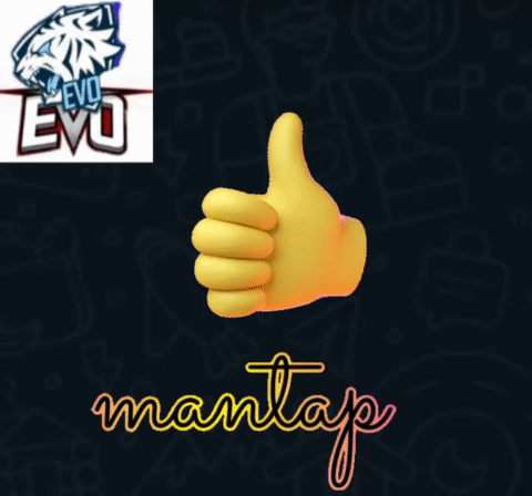 A Cartoon Hand Giving A Thumbs Up In Front Of A Evo Logo GIF