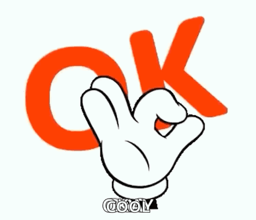 A Cartoon Hand Is Making An Ok Sign With The Letter K In The Background GIF