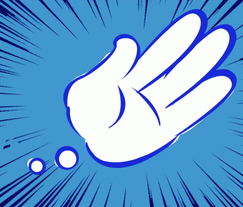 A Cartoon Hand With The Words Maligaya May Happy Ending Behind It GIF