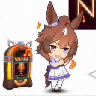 A Cartoon Horse Is Standing Next To A Jukebox With Music Notes . GIF