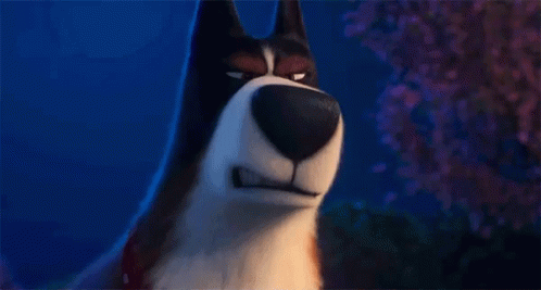 A Cartoon Husky Dog Is Making A Funny Face In Front Of A Blue Sky . GIF