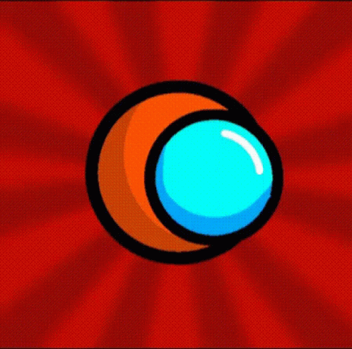 A Cartoon Illustration Of A Crescent Moon With A Blue Sphere Inside Of It . GIF